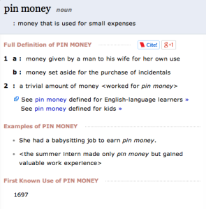 Definition of Pin Money
