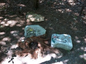 One of the more colorful tombstones at Steelmantown.