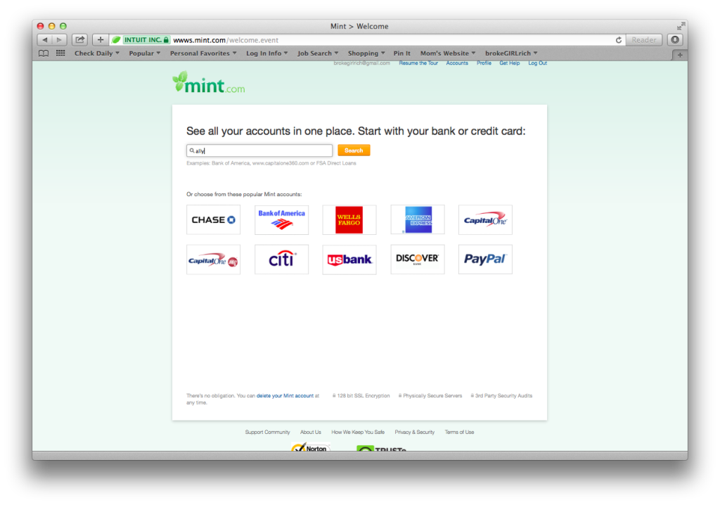 Mint - Add Your Bank Accounts