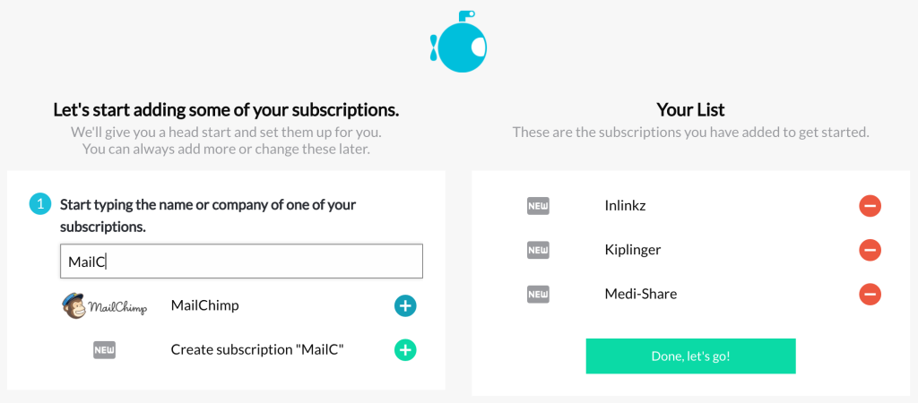 TrackMySubs has tons of common subscriptions in their database and are constantly adding more. 