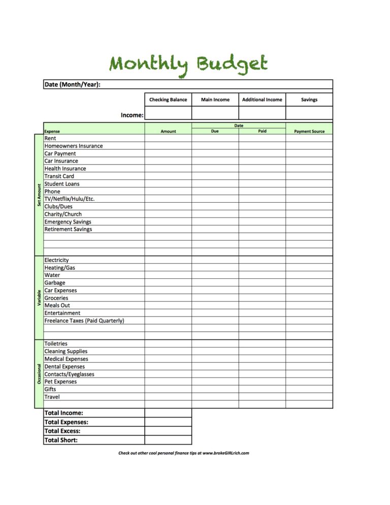 How to Crush Your Monthly Budget - brokeGIRLrich